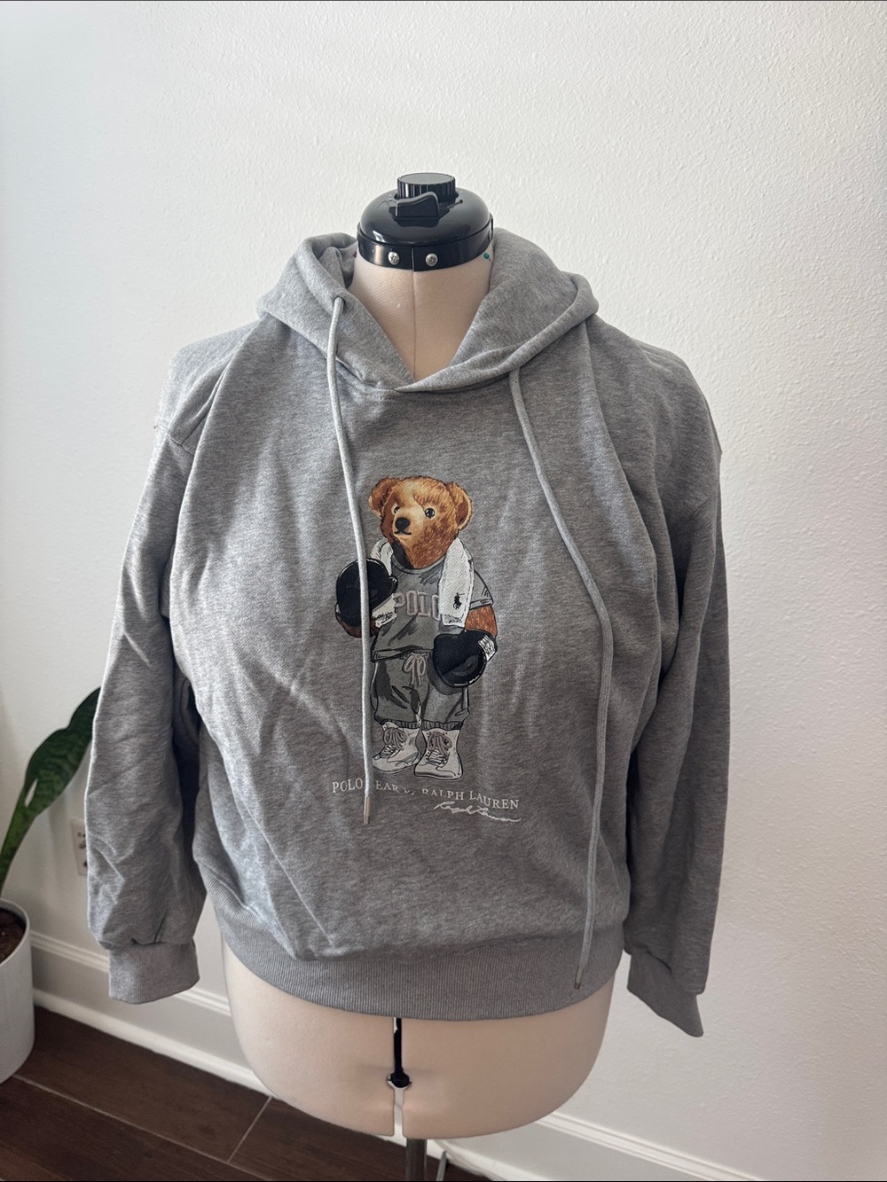 Gray Bear Graphic Hoodie Sweatshirt